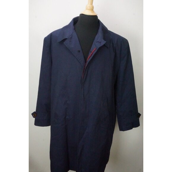 Charles Tyrwhitt Navy Blue Classic Fit Long Overcoat Cotton Jacket Sz 48
